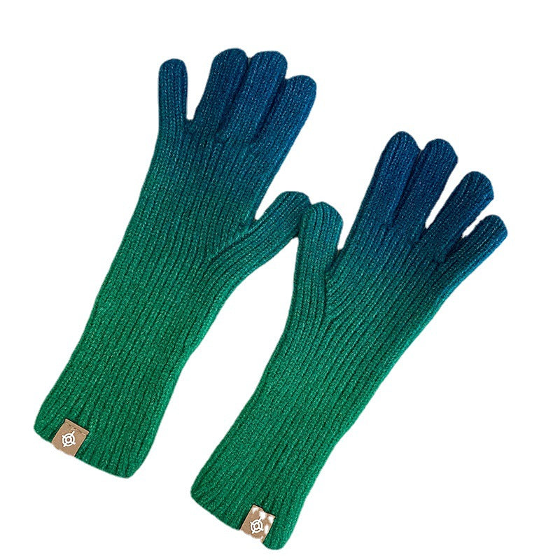 Color Open Finger Touch Screen Winter Gloves