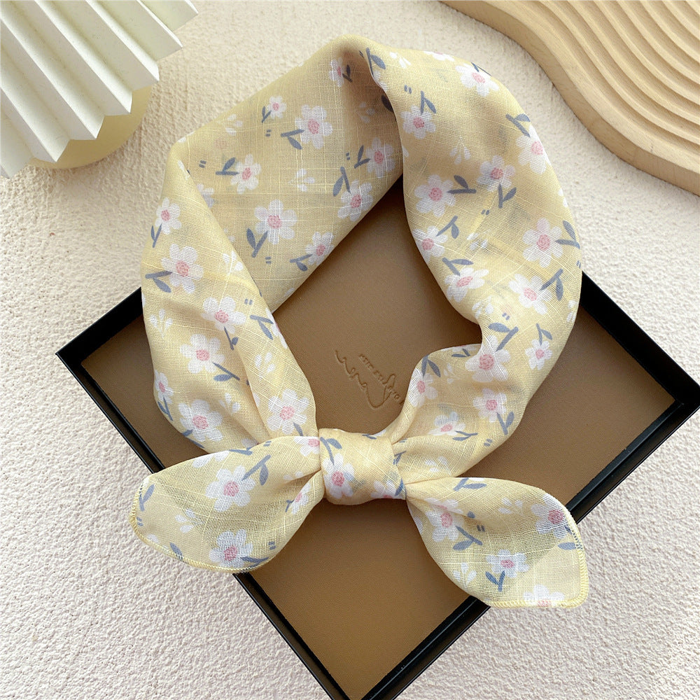 Square Towel Female Autumn Summer Bandana Headband Silk Scarfs