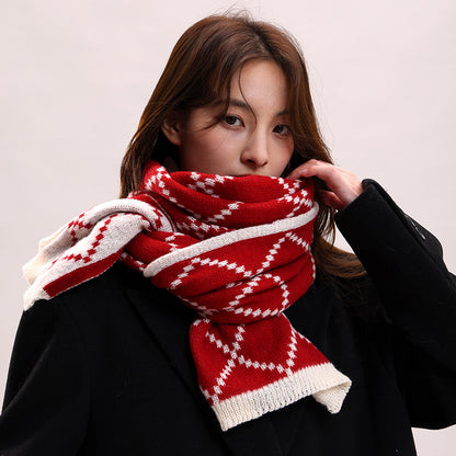 Women's Plaid Korean Thickened British Shawl High-grade Scarfs