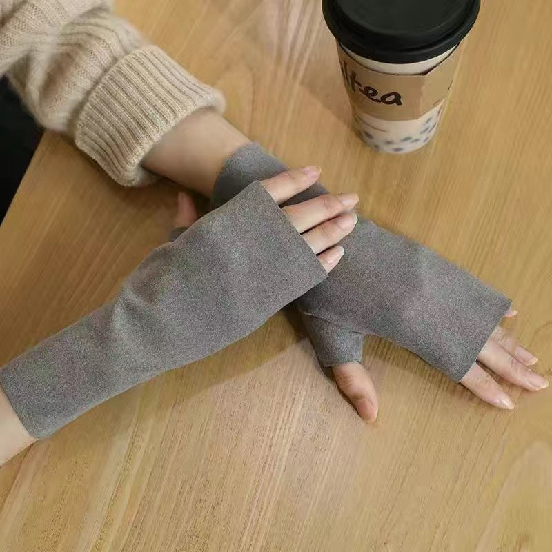 Women's & Men's Winter Self-heating Double-sided Half Finger Thin Fleece-lined Open Gloves