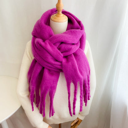 Cashmere Plush Pure Color Warm Keeping Scarfs