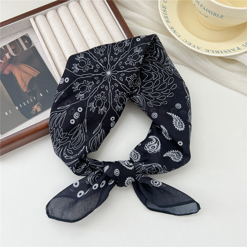 Small Square Towel Silk Female Autumn Summer Bandana Headband Scarfs