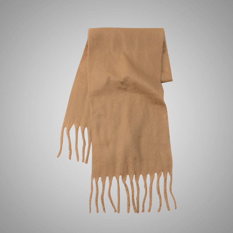 Solid Color Mohair Heavy Idle Style Scarfs