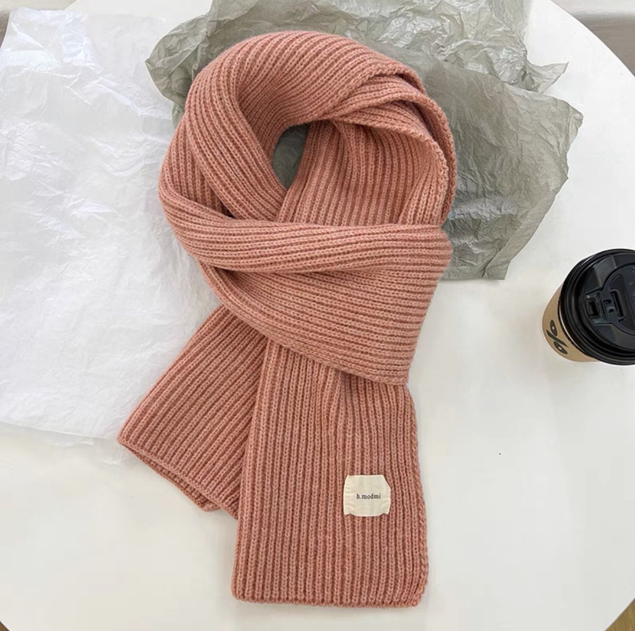 Women's & Men's Long Solid Color Knitted Wool Keep Scarfs