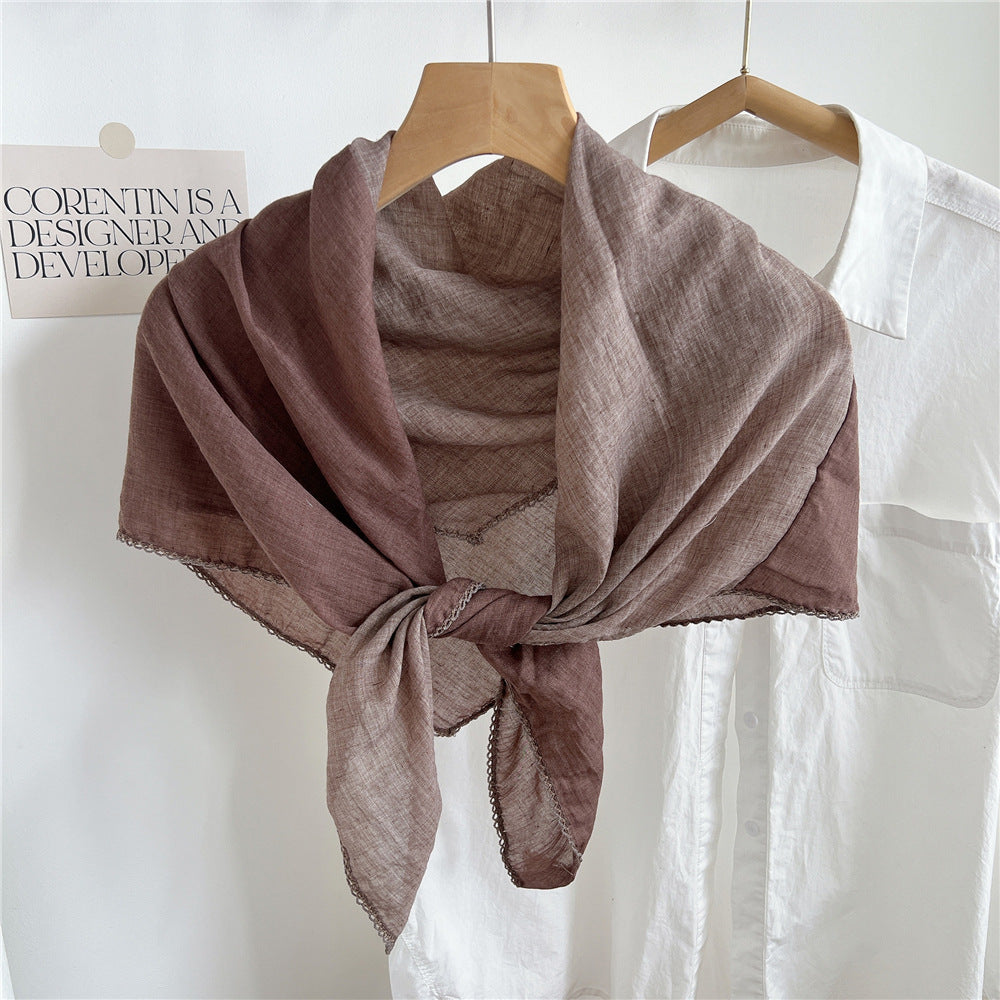 Women's Diamond Patchwork Cotton Linen Fashion Long Scarfs