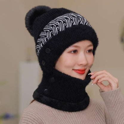 Women's Woolen Korean Style Cute Knitted Hat Cold Protection Earflaps Hats & Caps