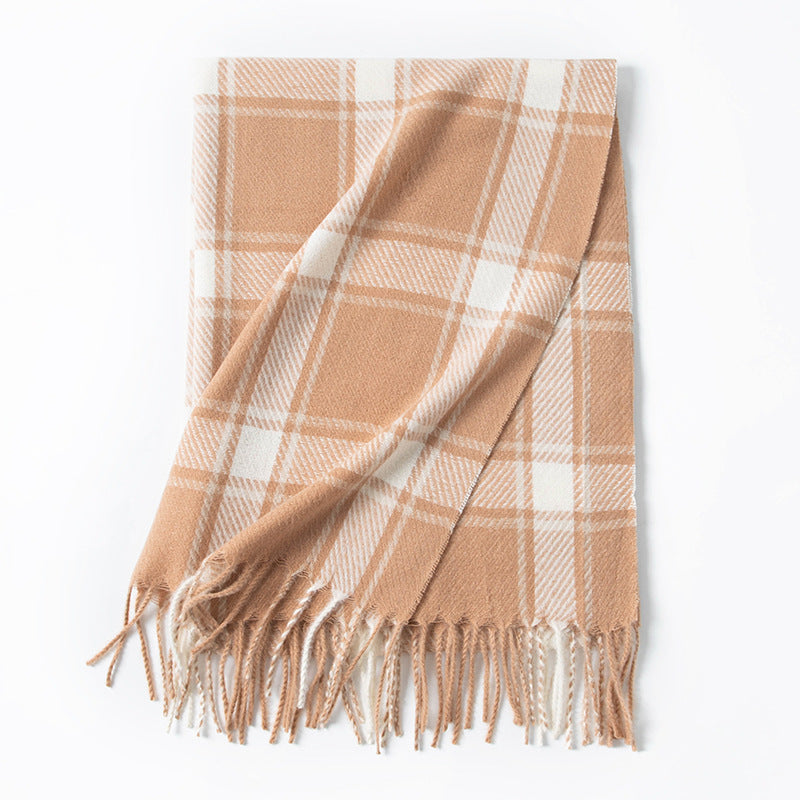 Plaid Korean Style Simple Warm Shawl Scarfs