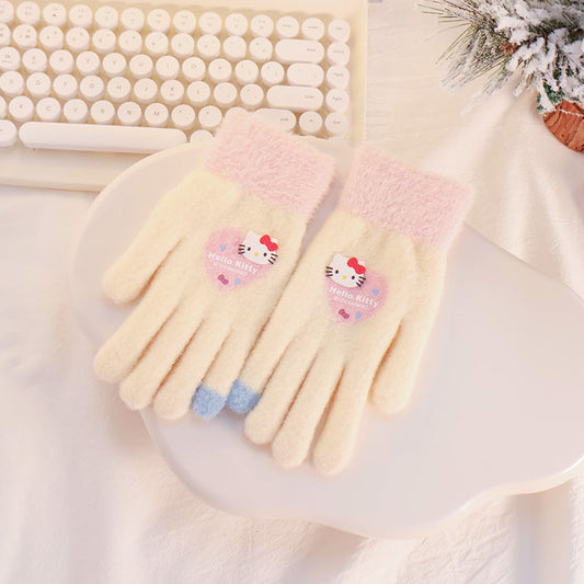 Cartoon With Girlish Heart Love Stickers Silicone Gloves