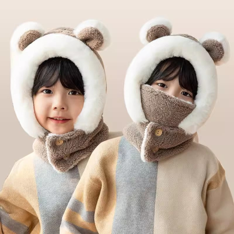 Children's Winter Boys Windproof Warm Plush Bonnet Kids' Headwear