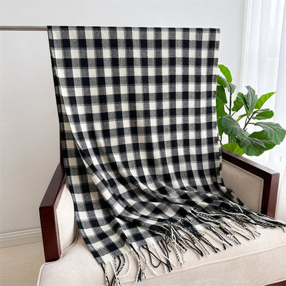 Style Plaid Winter Male Female Thickened Scarfs