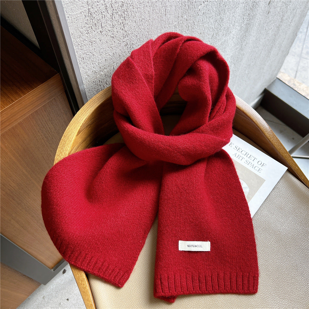 Women's Small Solid Color Knitted Wool For Scarfs