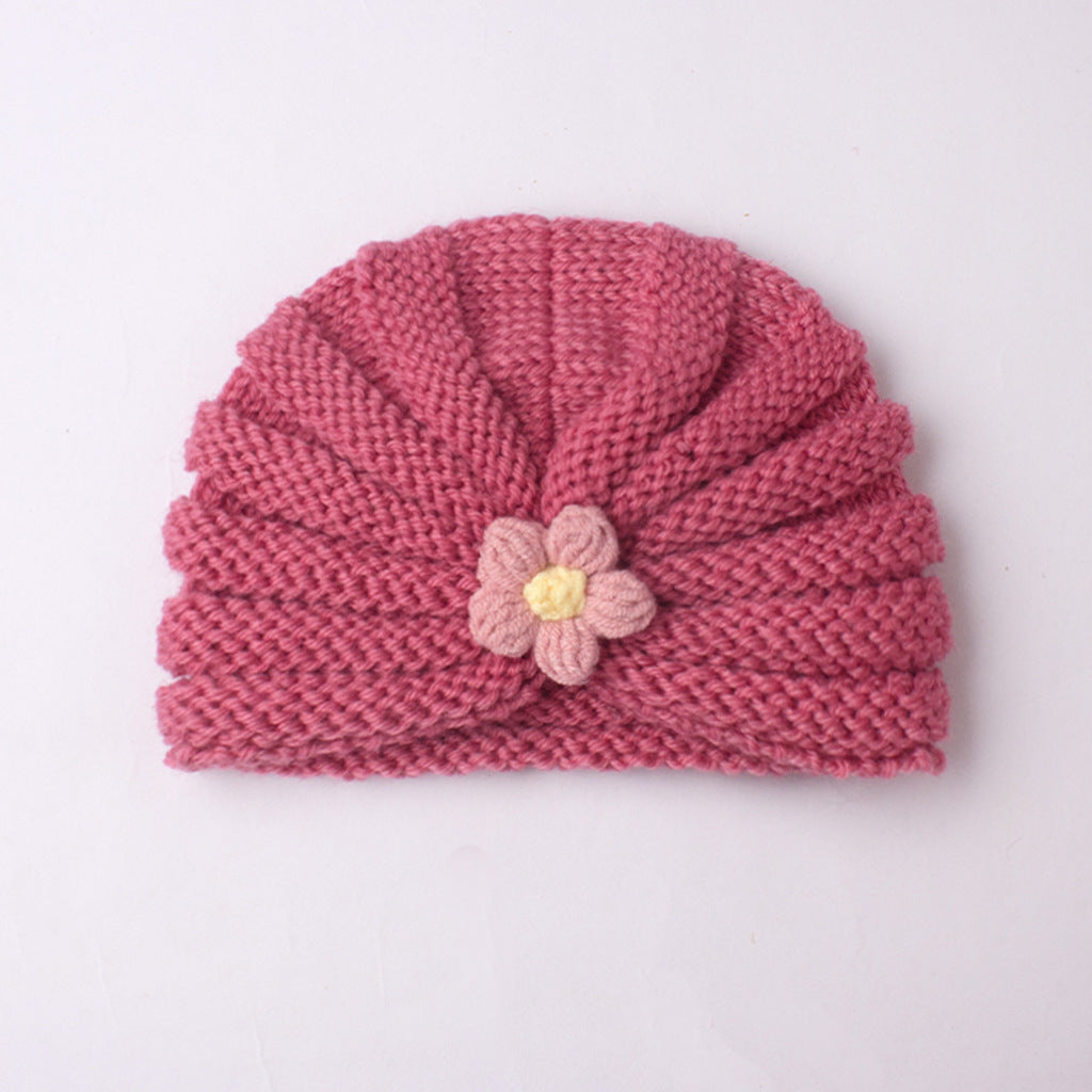 Children's Keep Warm Knitted Hat Cute Flowers Kids' Headwear