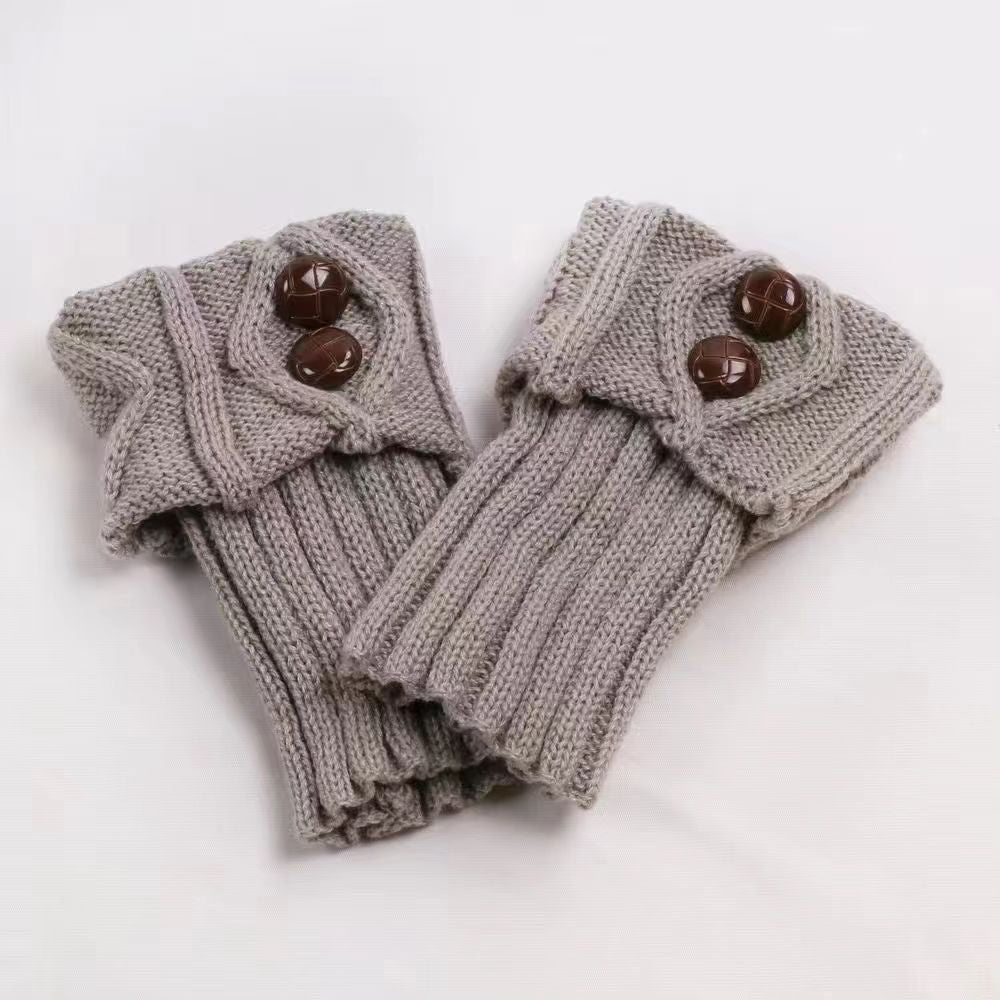 Women's Sock Leg Warmer Short Knitted Warm Shoe Cover Wool Gloves