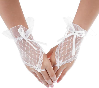 Short Black Lace Spiritual Love Wedding Halloween Lolita Gloves