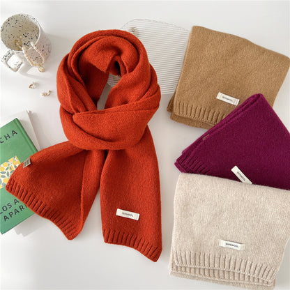 Women's Small Solid Color Knitted Wool For Scarfs