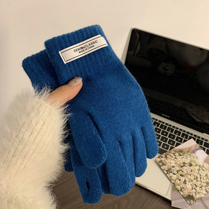 Women's Korean Minority Simple Solid Color Sweet Girly Gloves