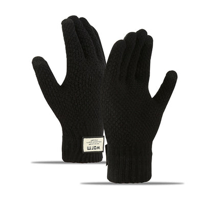 Men's Charging Heating Touch Screen Wool Fleece-lined Thickened Gloves