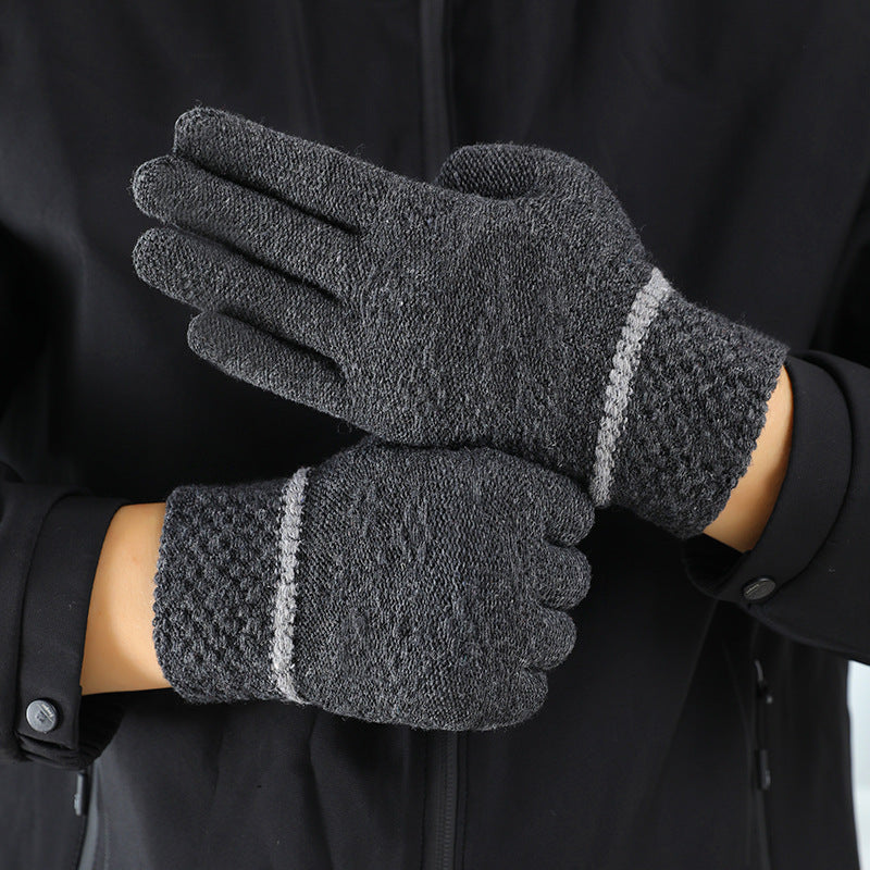 Men's Special Offer Winter Striped Full Finger Fashion Gloves