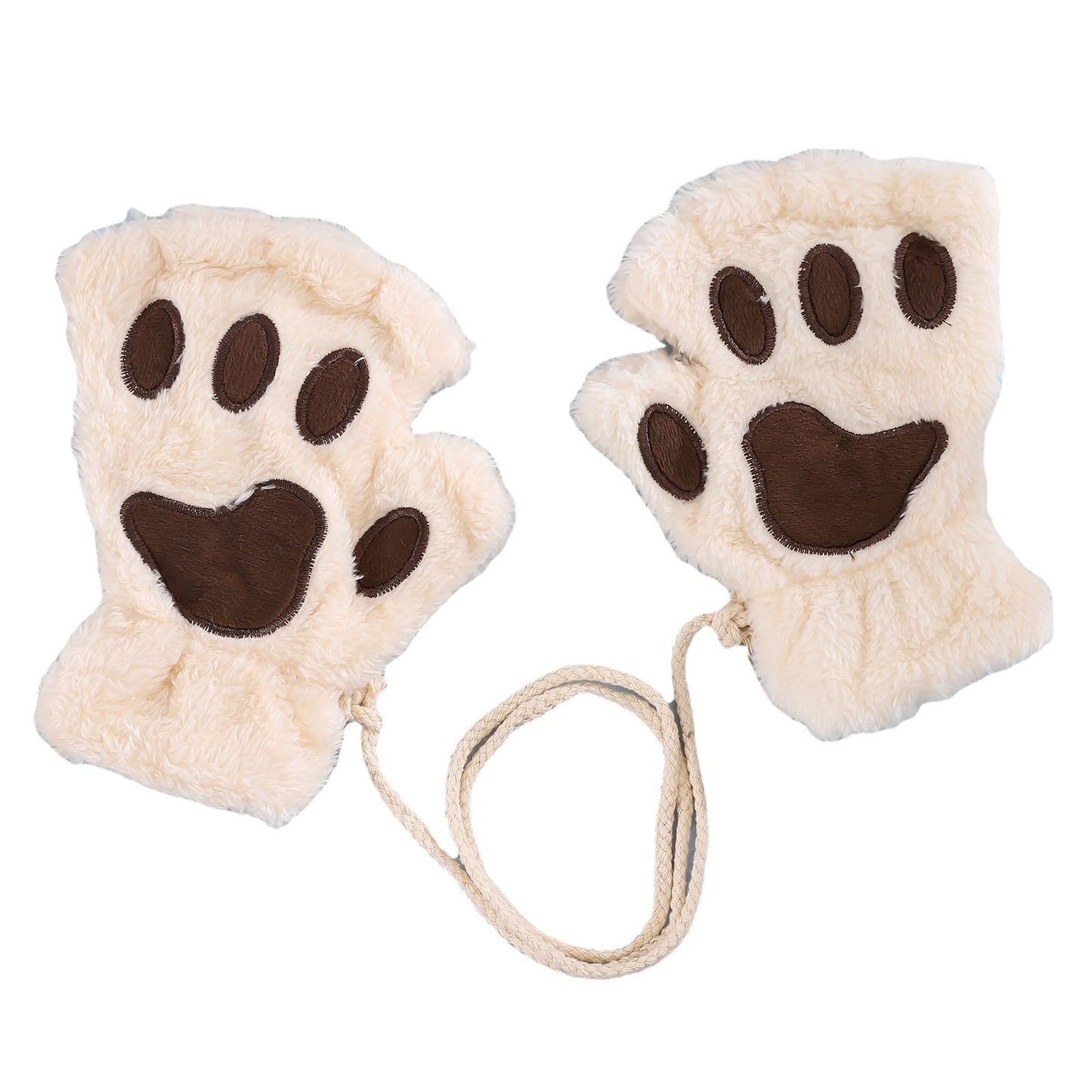 Women's Plush Half Finger Halter Warm Male Female Gloves