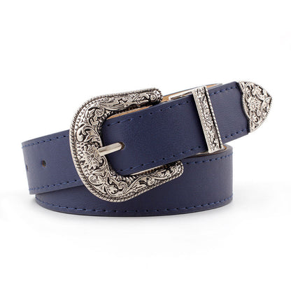 Women's Of Popular Carved Three-piece Retro Casual Versatile Belts