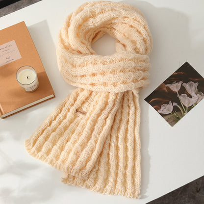 Women's Wool Korean Style Versatile Pure Color Scarfs