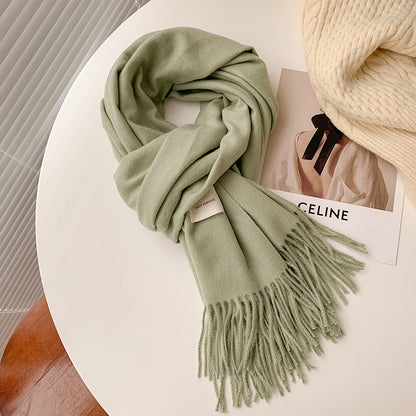 Women's Color High Quality Korean Style Thick Thermal Scarfs