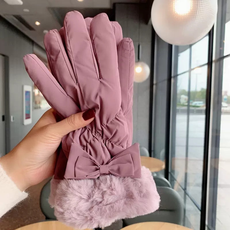 Women's For Winter Fleece-lined Thick Suede Touch Gloves