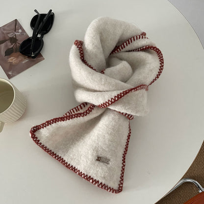 Women's Wool Lock Edge Small Style Korean Scarfs