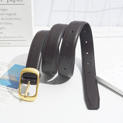 Women's Leather Versatile Pin Buckle Fashion Decoration Belts