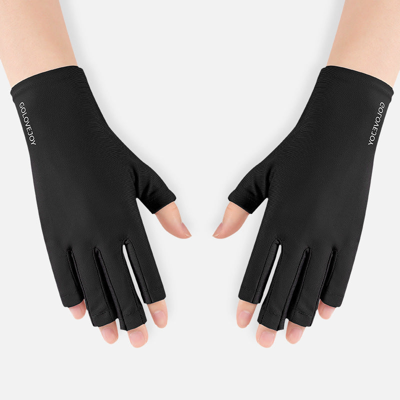 Nail Baking Black Protective Fingerless Light Gloves