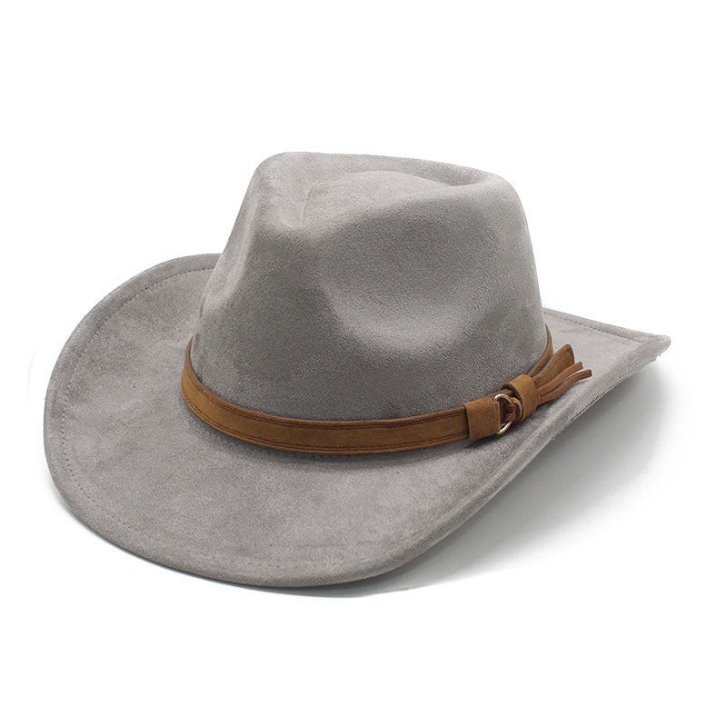 Women's & Men's Woolen Hat Suede Western Denim Top Hats & Caps