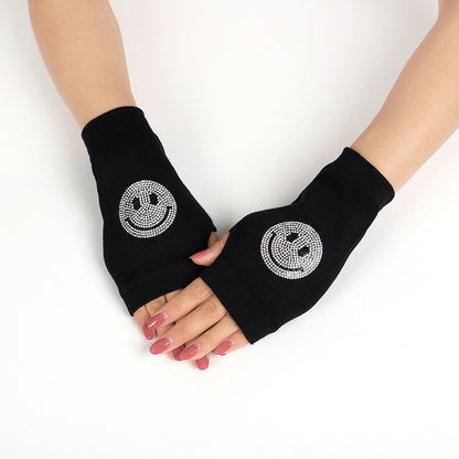 Women's & Men's Dance Open Finger Rivet Knitting Wool Gloves